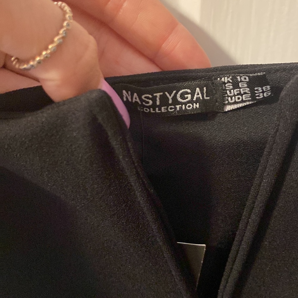 NWT Nasty Gal We Wanna V You black bodycon mini dress - Picture 7 of 7